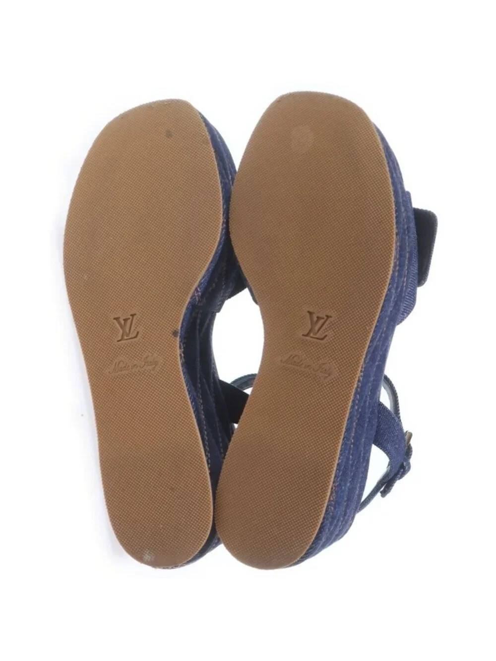 Louis Vuitton Shake Line Platform Sandals Navy Denim